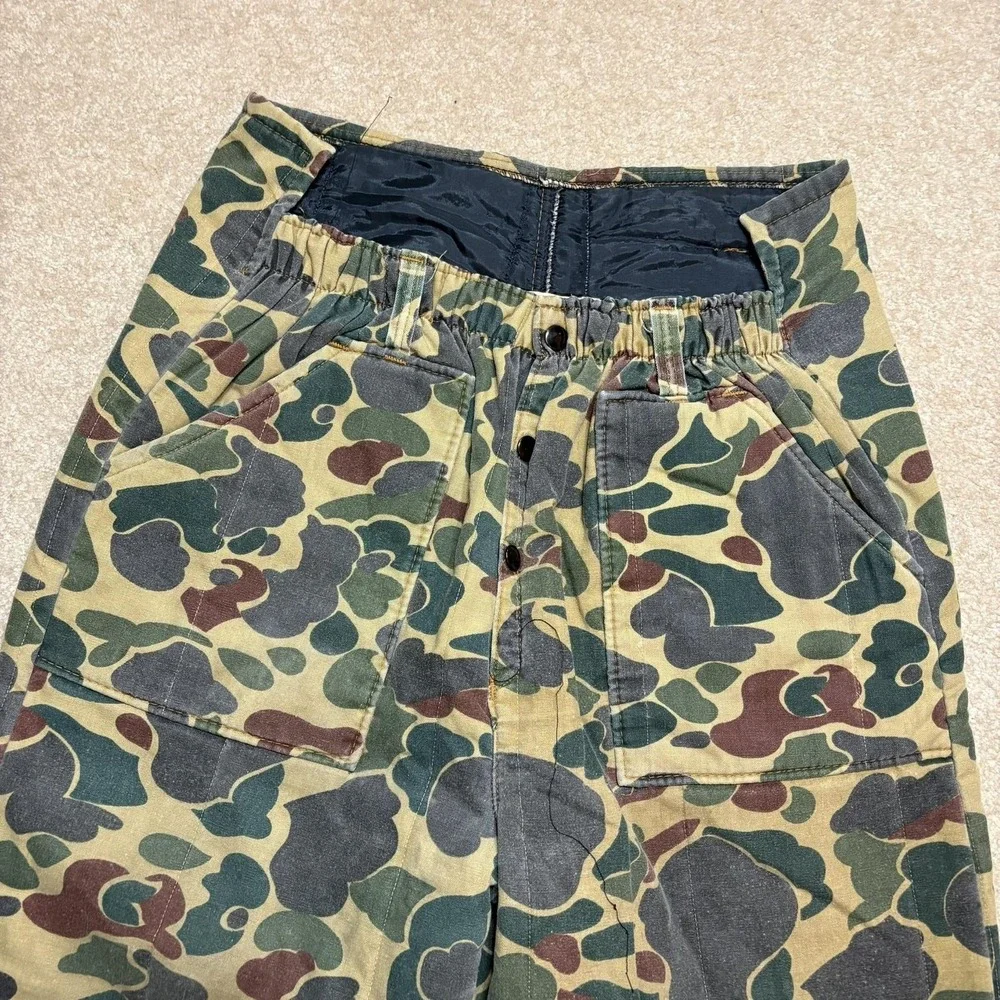 Vtg American Field Snow Pants Mens 36x30.5 Duck Camo Frog Insulated Hunting Army